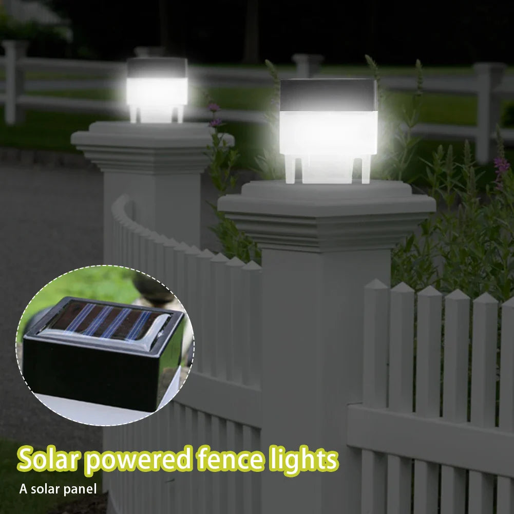 Solar Post Light Modern Fence Deck Lamp Auto On/Off Outdoor Pillar Light Square - Solar Light - view 3