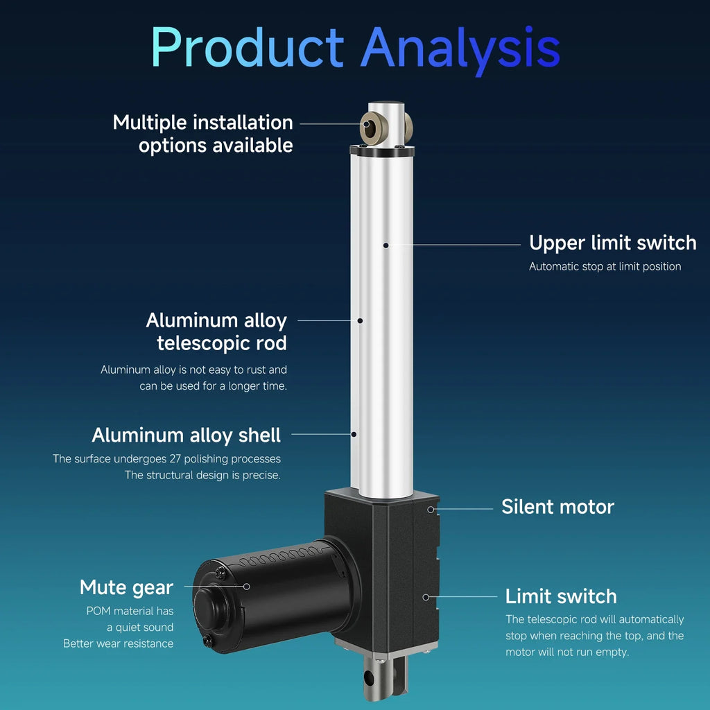 Telescopic Linear Actuator Industrial Grade High Thrust 6000N12V/24V DC Electric - Home Improvement - view 3