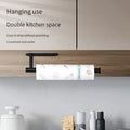 Stainless Steel Silver / Black Paper Towel Wipe Hanging Rack Can Store Cling Film - Storage Shelf