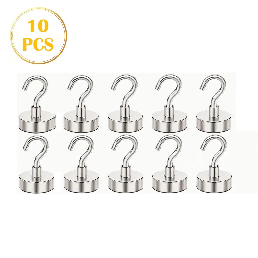 STICKIN 10 PCS Super Strong Neodymium Powerful Magnet Hook Multi-Purpose Storage - Organizer - view 7