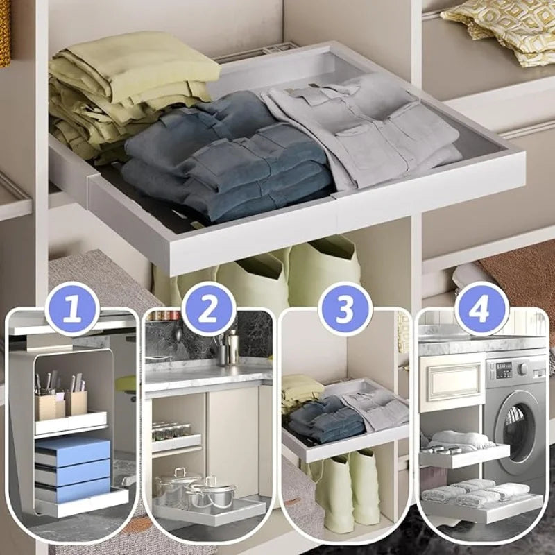 Pull Out Tray Organizer Kitchen Storage Rack Cabinet Expandable Under Sink Spice Boxes - Cabinet Organizer - view 6