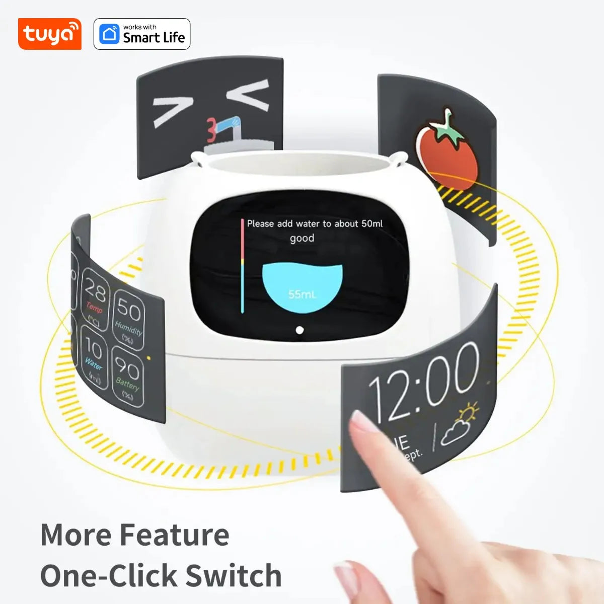 Gen1 Tuya Ivy Smart Planter, Endless Fun Over 49 Rich Expressions, 7 smart sensors, AI - Home Improvement - view 4
