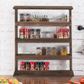 Wood Spice Rack Wall Mount, Wooden Spice Rack Holder, Seasoning Rack, Countertop or Wall - Storage Shelf