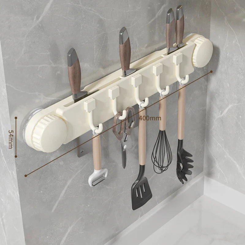 Household Kitchen Plastic Suction Cup Hook Storage Rack Wall Hanging Space Saving - Storage Shelf - view 7