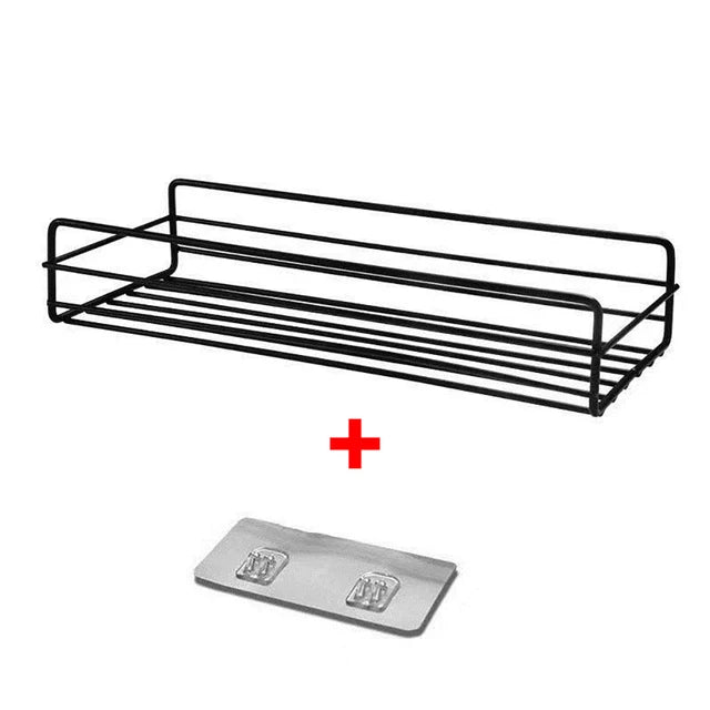 Iron Shelf Wall Mounted Organiser Kitchen Home Spice Storage Rack Bathroom Storage - Cabinet Organizer - view 7