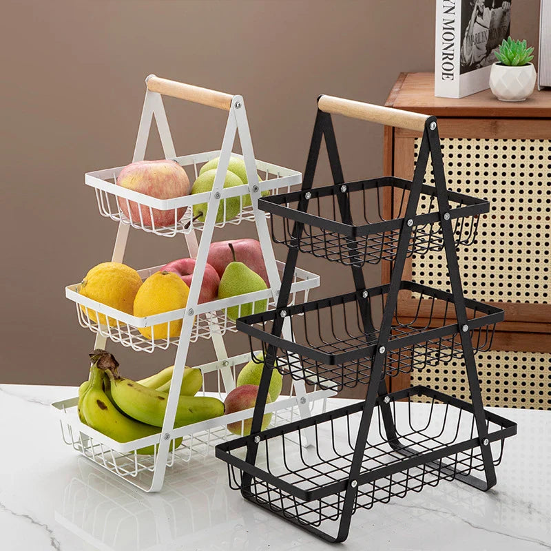 Multifunctional 2-Layers 3-Layers Fruit Basket Kitchen Living Room Dry Fruit Snacks - Cabinet Organizer - view 2