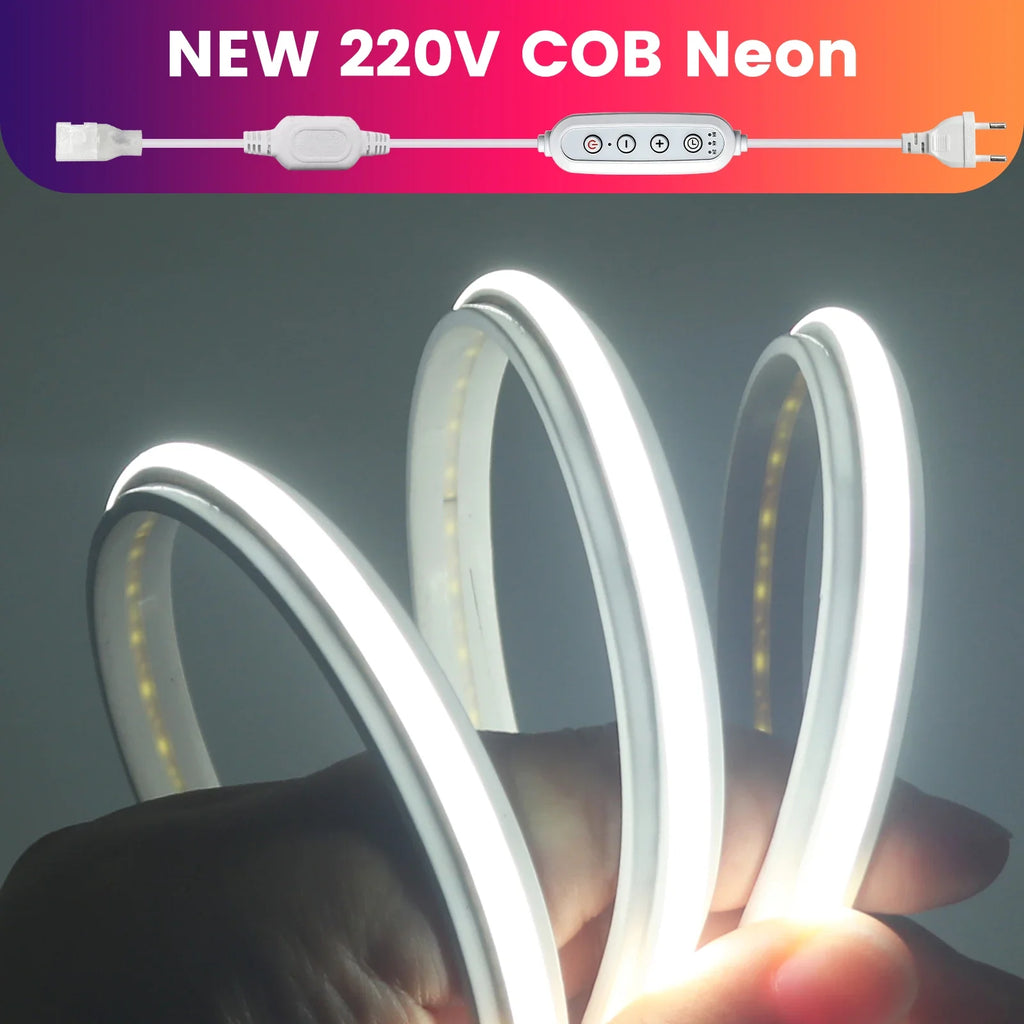220V 240LEDs/m COB LED Strip Light 230V Dimmable RA90 Flexible IP65 FCOB Neon Tape - Kitchen Faucet - view 5