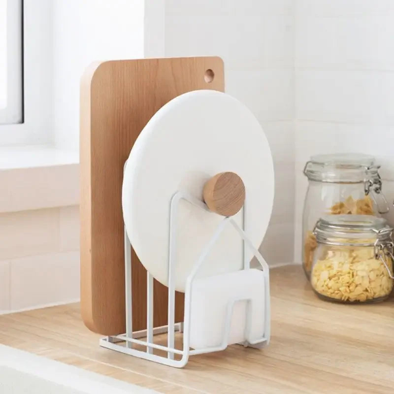 Iron Art Rack Shelf Multi Layer Space Saving Organizer Cutting Board Pot Lid Plates - Cabinet Organizer - view 4