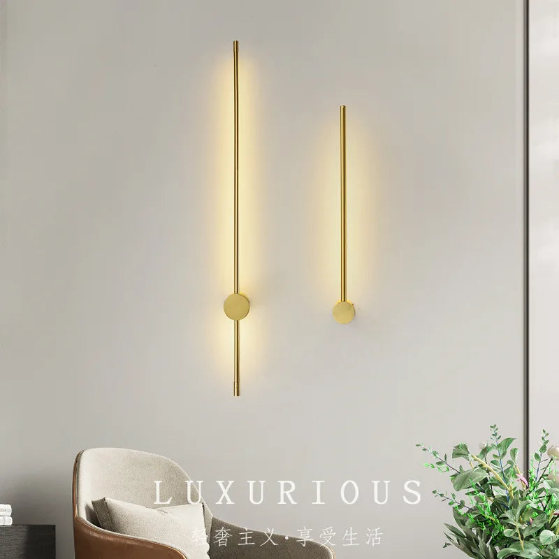 Nordic Art Design Minimalist Long Line Wall Lamps Modern Simple Living Room Home - Wall Light - view 3