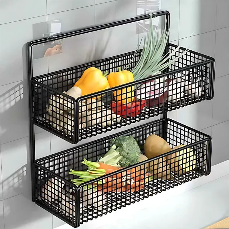 Kitchen Wall Mount Storage Rack Non Perforated Wall Mounted Storage Rack Wall Shelf Spice - Storage Shelf