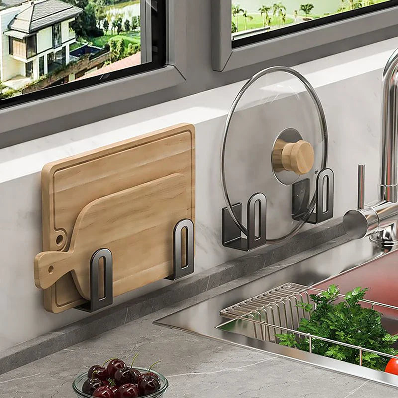 2Pcs/set Cutting Board Pot Cover Rack Sink Sponge Organizer Bathroom Multifunctional - Cabinet Organizer