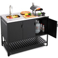 Stainless Steel Outdoor Sink with Cabinet, Large Capacity Stainless Steel Countertop - Cabinet Organizer