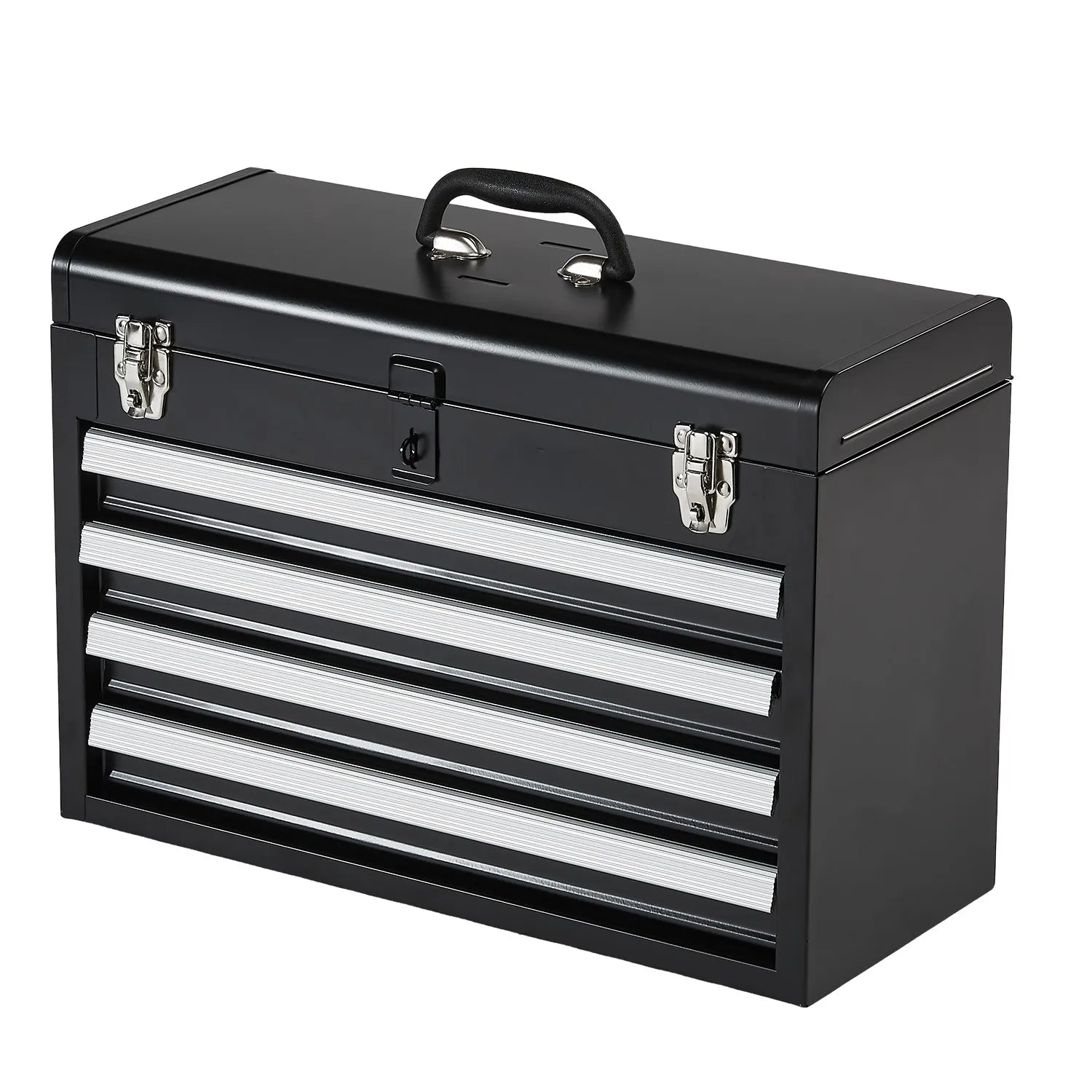 SucceBuy 20.5in Metal Tool Box Portable 4-Drawers Tool Chest with Drawers Locking - Cabinet Organizer