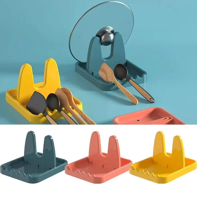Foldable Pot Lid Rack Plastic Spoon Holder Stand Kitchen Organizer for Fork Spatula Rack - Cabinet Organizer - view 4