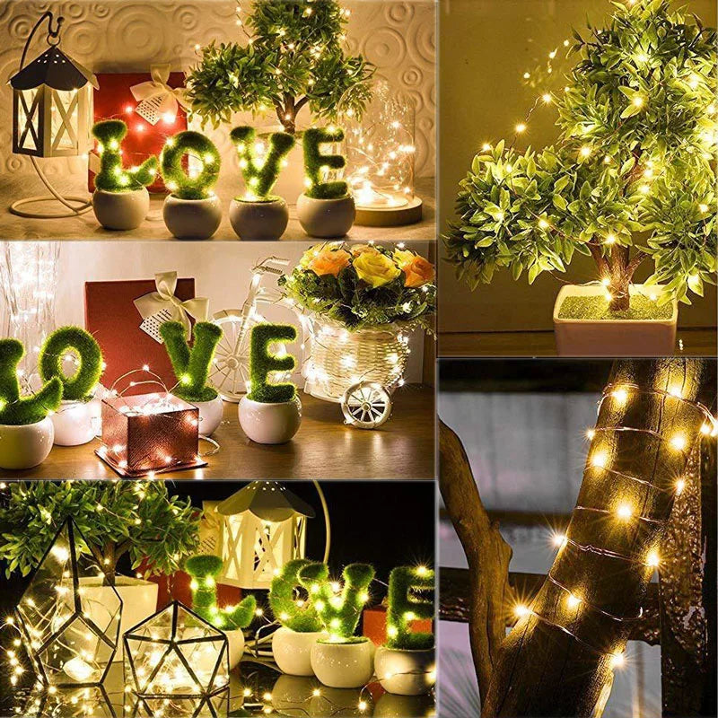 USB LED String Lights Copper Wire Fairy Warm White Garland Home Christmas Wedding Holiday - Home Improvement - view 2