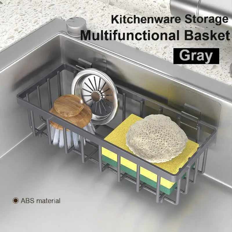 Punch-free Kitchen Sink Storage Rack Wall-mounted Spice Rack Multi-purpose Sponge - Storage Shelf - view 7