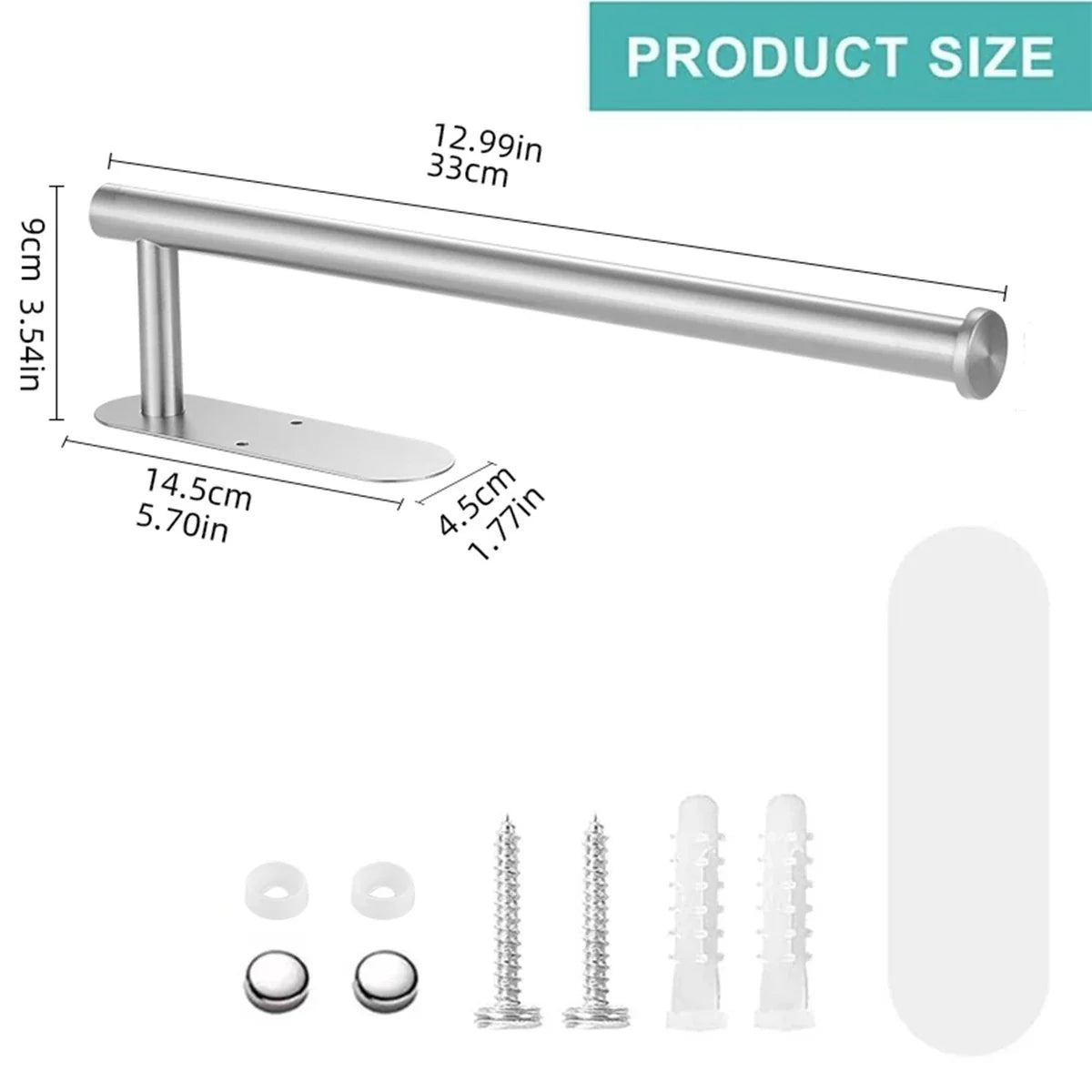 Adhesive Toilet Paper Holder Stainless Steel Tissue Hanger Waterproof Toilet Paper - Organizer - view 6