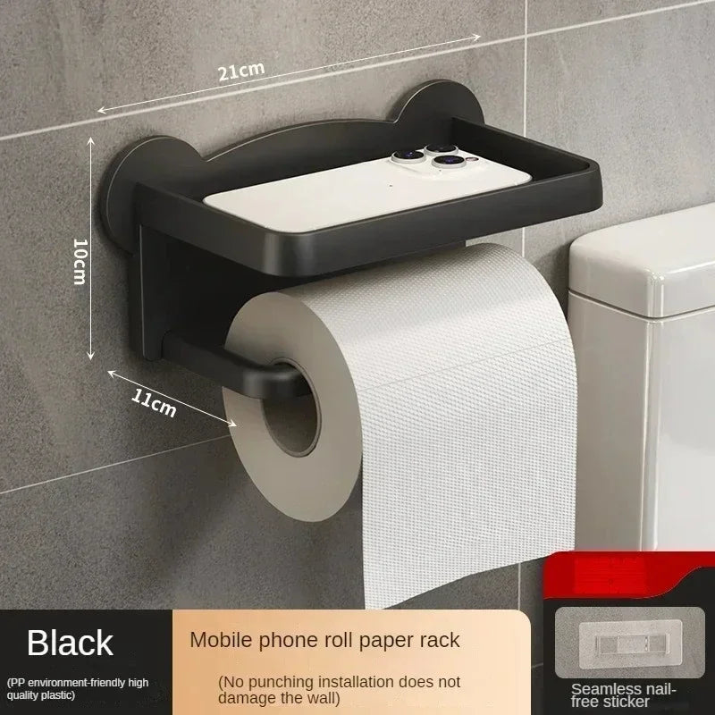 Aluminum Alloy Toilet Paper Holder Tissue Rack Bathroom Tissue Holder for Bathroom - Storage Shelf - view 7