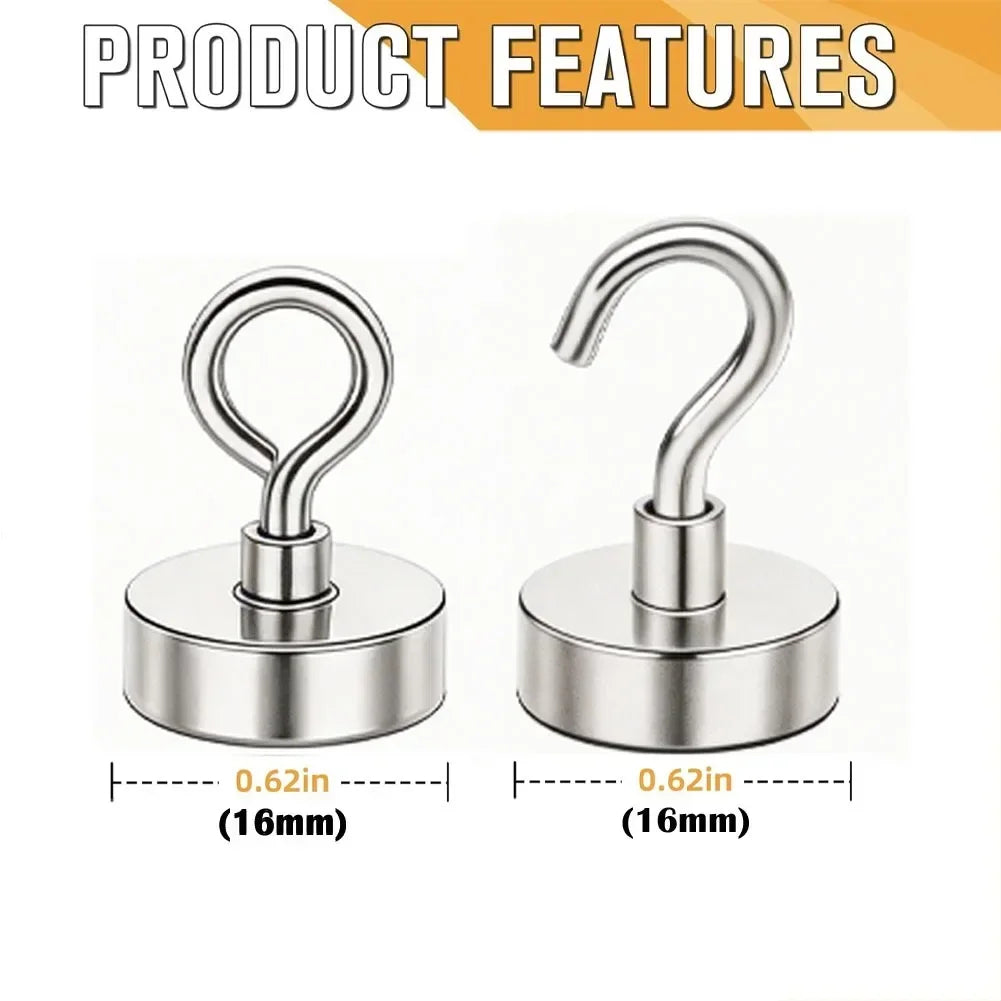 STICKIN 10 PCS Super Strong Neodymium Powerful Magnet Hook Multi-Purpose Storage - Organizer - view 2
