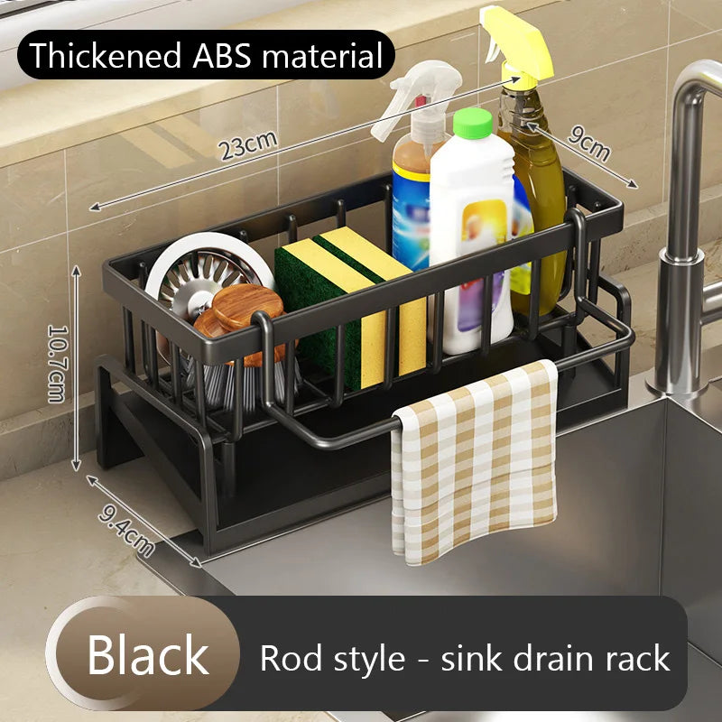 Kitchen Sink Drain Rack Organizer Plastic Desktop Self-draining Sink Shelf Soap Sponge - Cabinet Organizer - view 7