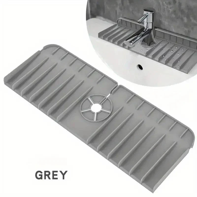 Silicone Faucet Mat Dish Soap Sponge Holder Sink Kitchen Countertop Drying Mat - Kitchen Faucet - view 7