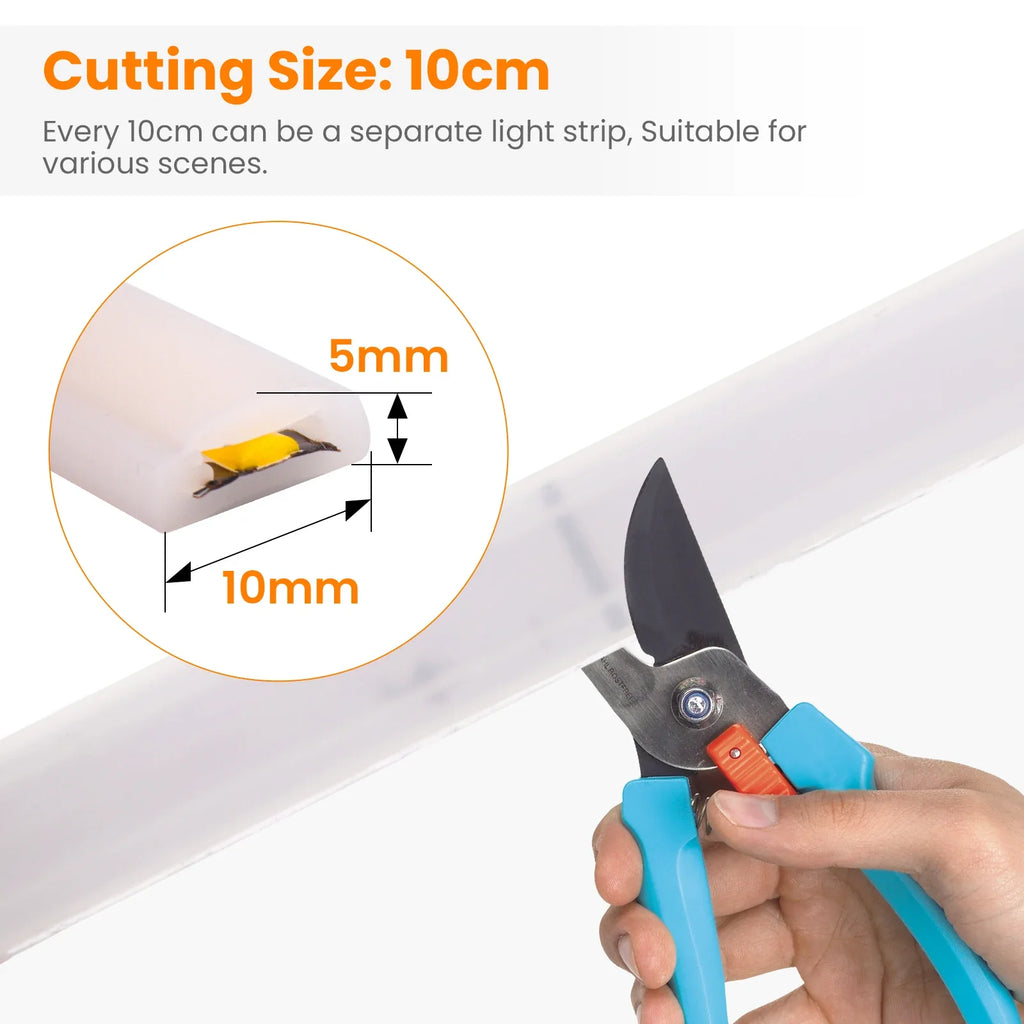 220V Led Ribbon COB Neon Strip Light with EU Plug 240LEDs/m Built-in IC Adhesive - LED Strip Light - view 5