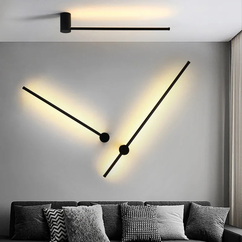 Nordic Art Design Minimalist Long Line Wall Lamps Modern Simple Living Room Home - Wall Light - view 5
