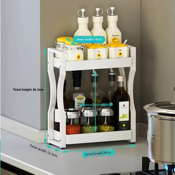 Kitchen Rack Spice Rack Countertop Small Seasoning Oil Salt Sauce Vinegar Storage Rack - Storage Shelf - view 8