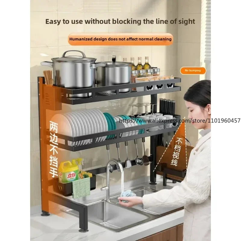 Kitchen Sink Countertop Dish Storage Rack Multi-functional Dishwashing Storage Dish - Dish Drying Rack - view 4
