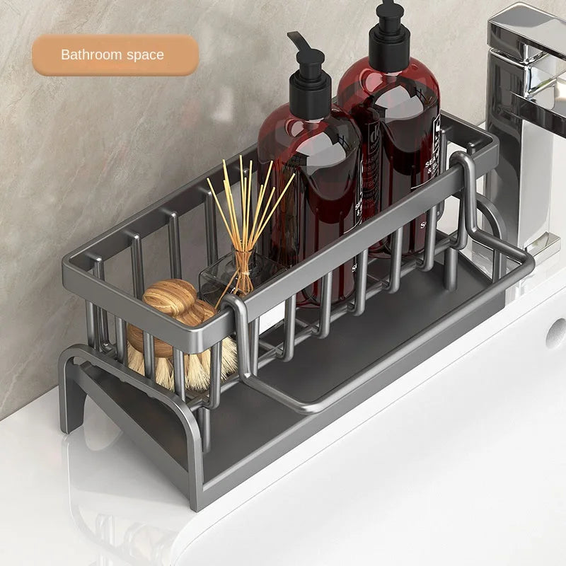 Kitchen Shelf Cleaning Cloth Storage Draining Rack Household Detergent Sponge Rack - Storage Shelf - view 3
