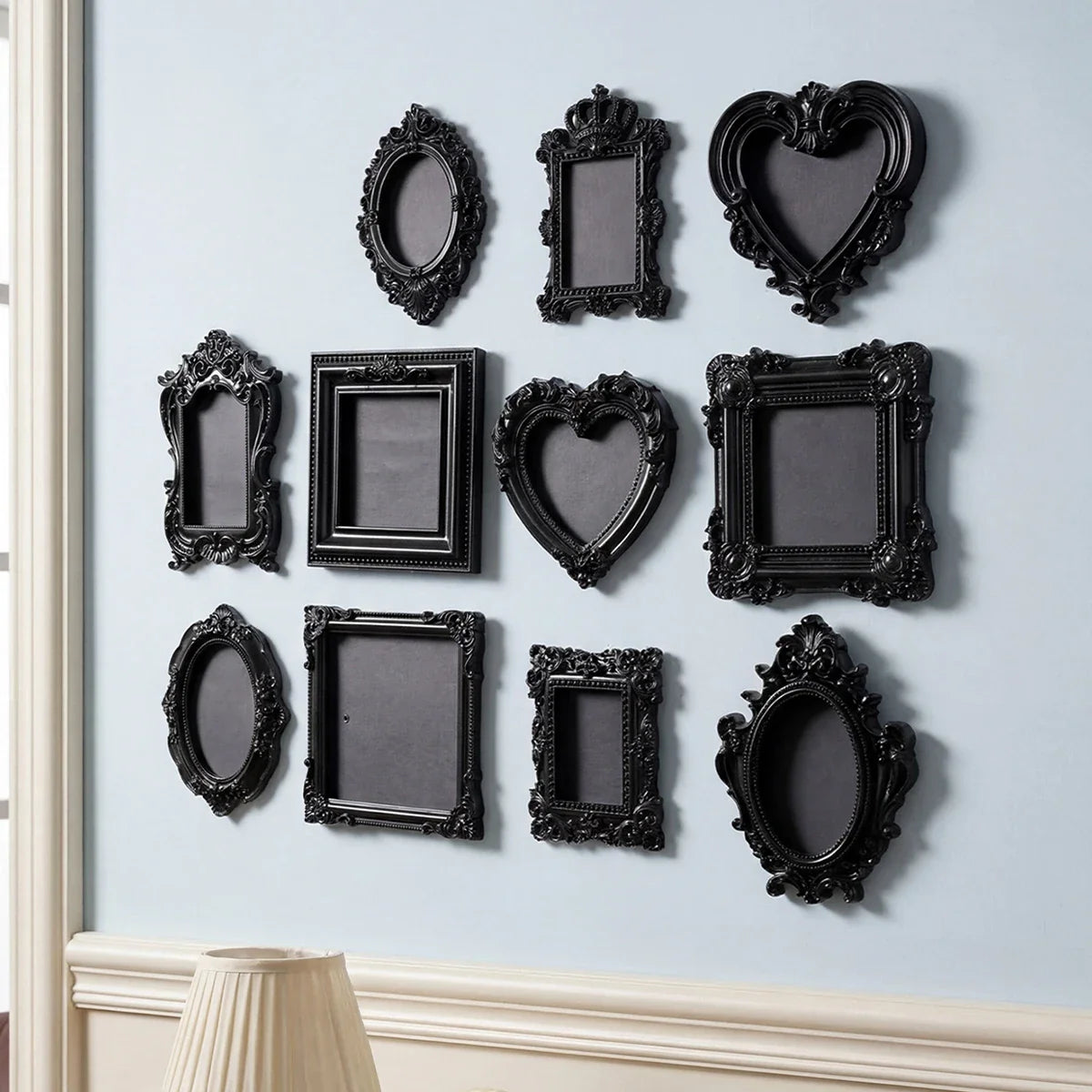 Dark air shelf Family Ghost Gothic decor Black floating wooden shelf shelf Wall hangers - Storage Shelf - view 7