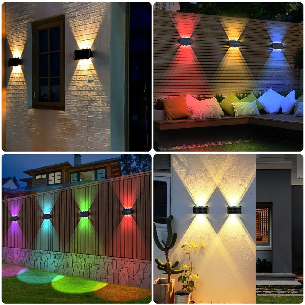 Solar Wall Lamp Outdoor Warm Light Waterproof Up And Down Luminous Lighting Balcony Yard - Solar Light - view 8