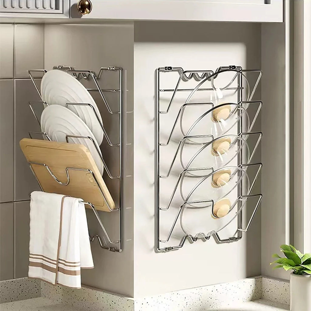 Space-saving pot lid organizer Non-slip design Safe storage of kitchen supplies - Cabinet Organizer - view 5