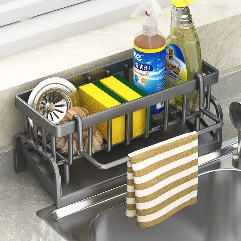 Kitchen Stainless Steel Sink Drain Rack Sponge Storage Faucet Holder Soap Drainer - Kitchen Faucet - view 3
