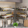Aluminum kitchen rack kitchen shelf toilet storage no drill hanging rack bathroom - Storage Shelf