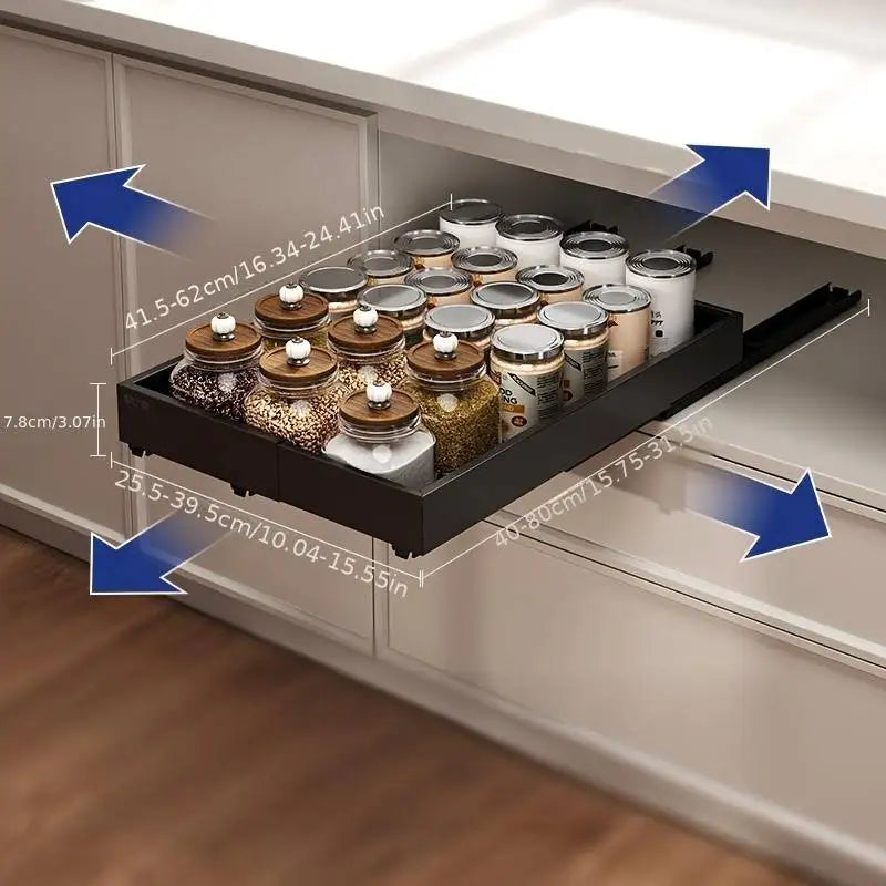 Pull Out Tray Organizer Kitchen Storage Rack Cabinet Expandable Under Sink Spice Boxes - Cabinet Organizer - view 3