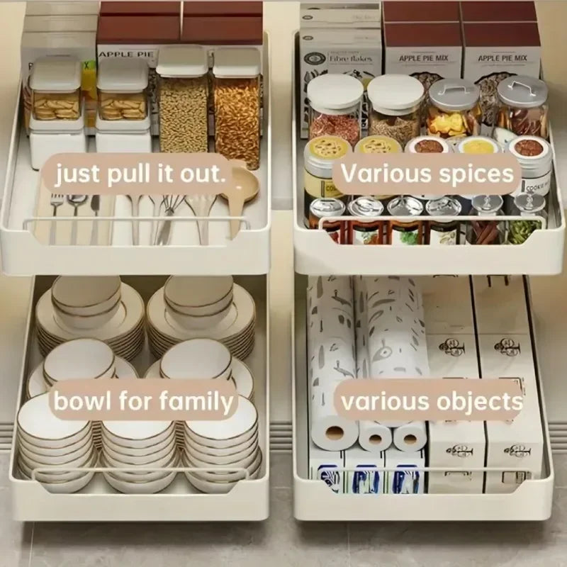 Multifunctional Acrylic Dividers For Kitchen Accessories Type Storage Rack Pull Out - Cabinet Organizer