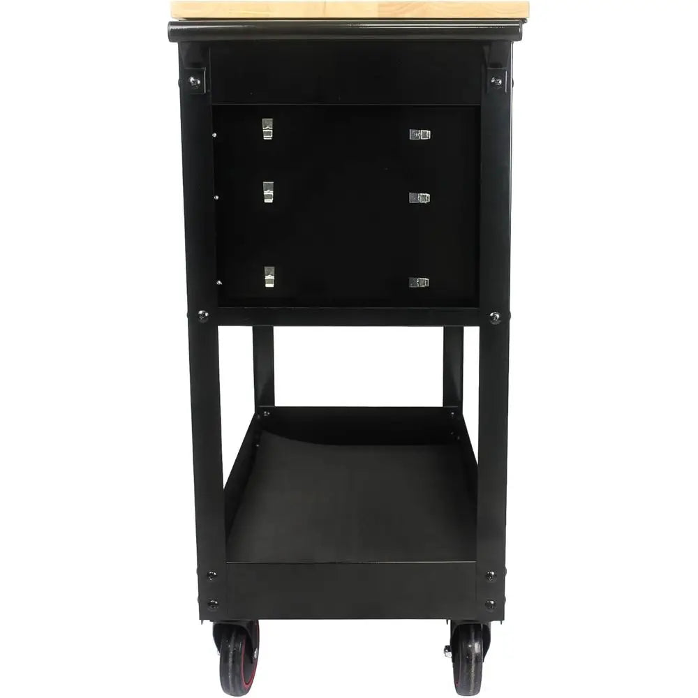 38.58 Rolling Multifunction Tool Cart with Wooden Top and Lockable Drawers for Storage in - Cabinet Organizer - view 4