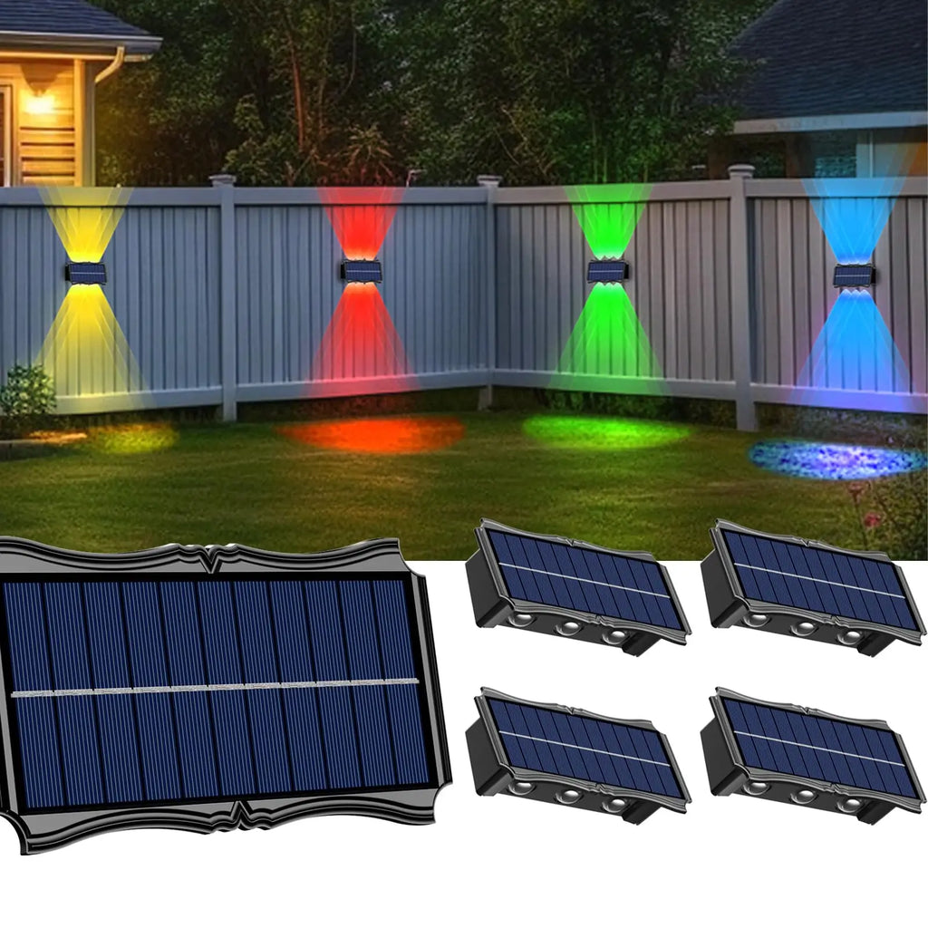 Solar Wall Lamp Outdoor Warm Light Waterproof Up And Down Luminous Lighting Balcony Yard - Solar Light - view 7