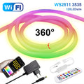 360 Round RGB LED Neon Tube Strip Light Sign 24V 120LEDs/M IP67 Flexible Rope - LED Strip Light