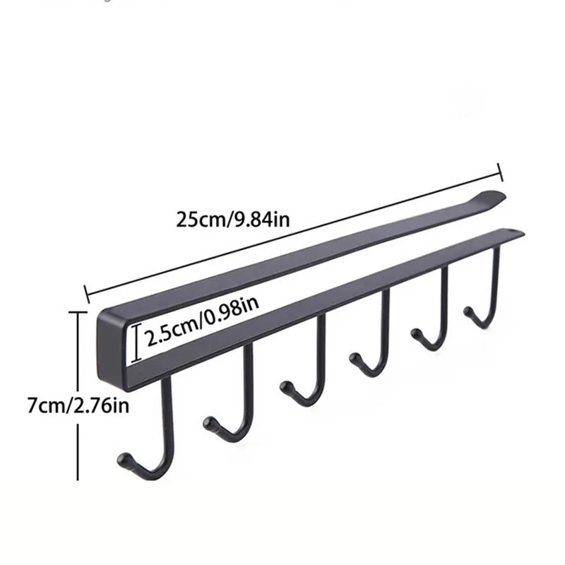 2pcs Multi-Purpose Kitchen Organizer with 6 Hooks and Cup Holder Kitchen Cabinet - Cabinet Organizer - view 6