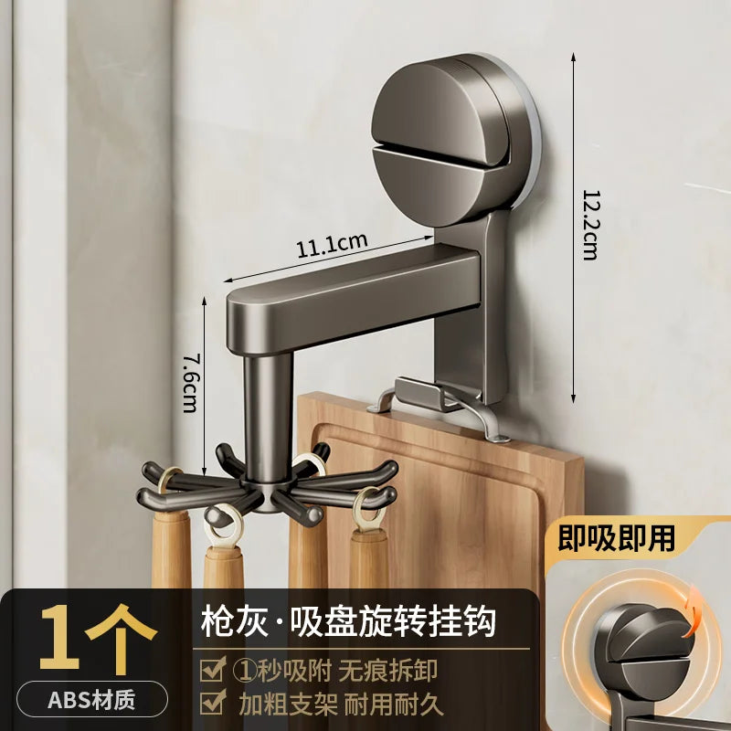 YUTOKO 360 Rotating Suction Cup Hooks Wall Mounted for Kitchen Utensil Organizer - Cabinet Organizer - view 7
