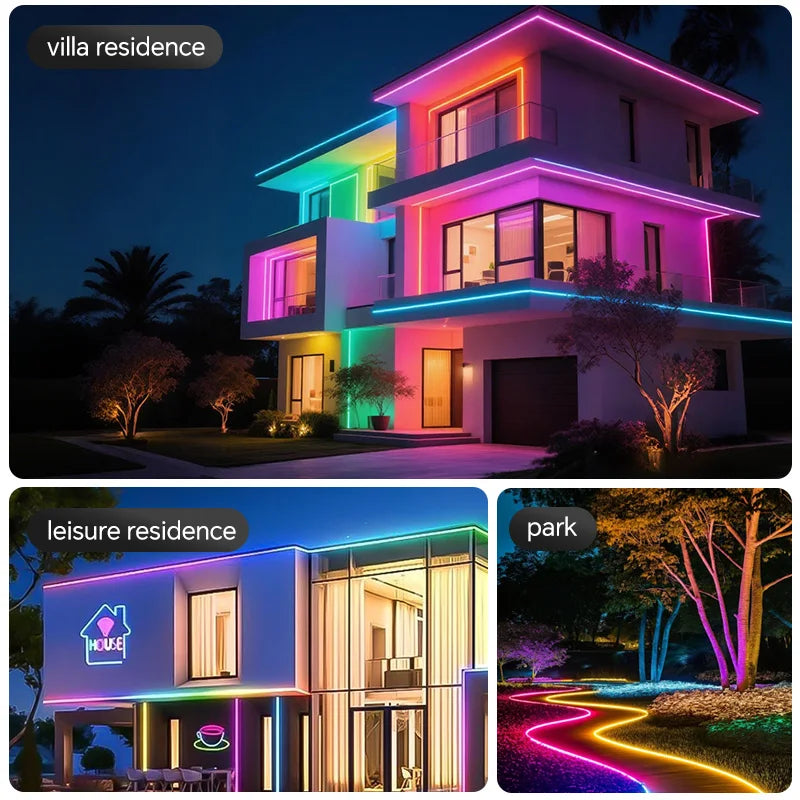 1M-10M LED Neon Rope Tube Soft Silicone Diffuser Channel Black/White Flexible Ribbon - LED Strip Light - view 6