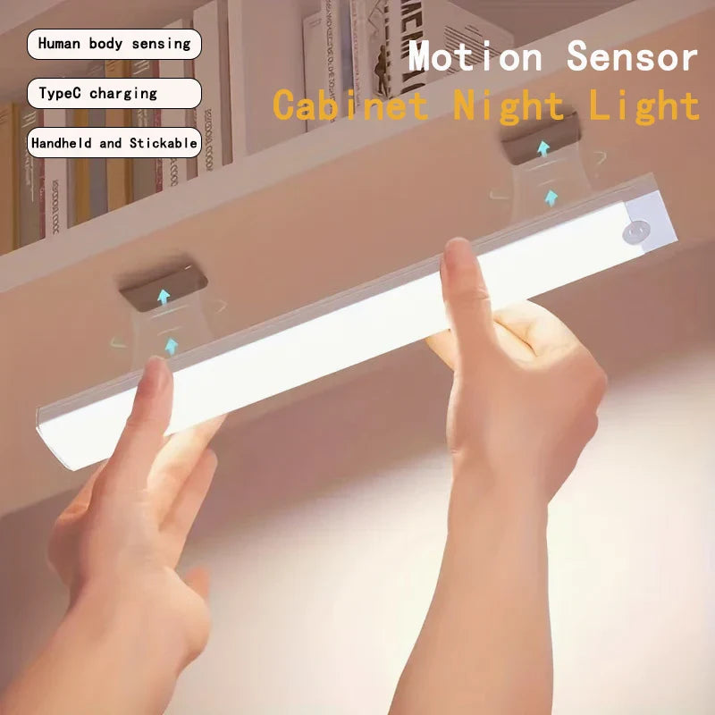 2PCS Wireless motion-sensor LED light bar, rechargeable magnetic night light corridor - Home Improvement
