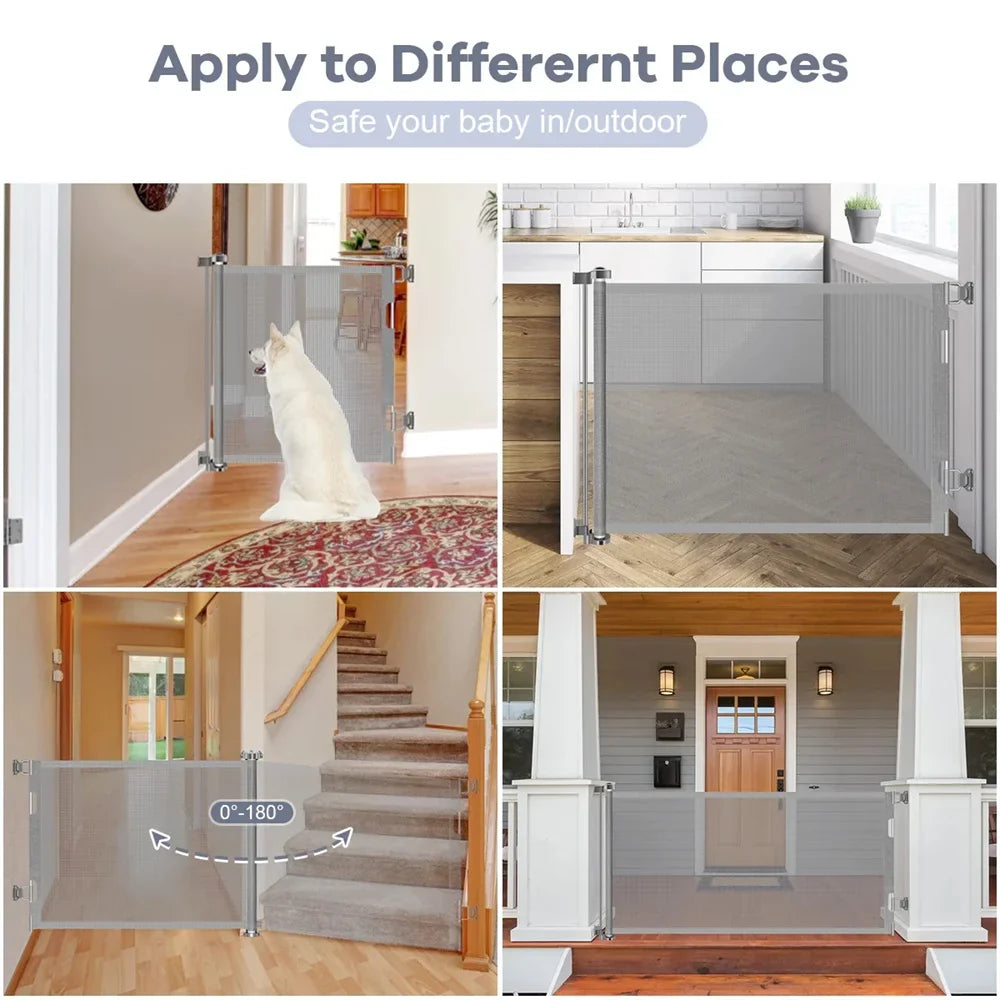 Retractable Baby Gate, 34in Extra Tall Baby Safety Gate, 71" Wide Baby Gate Dog - Safety Gate - view 4