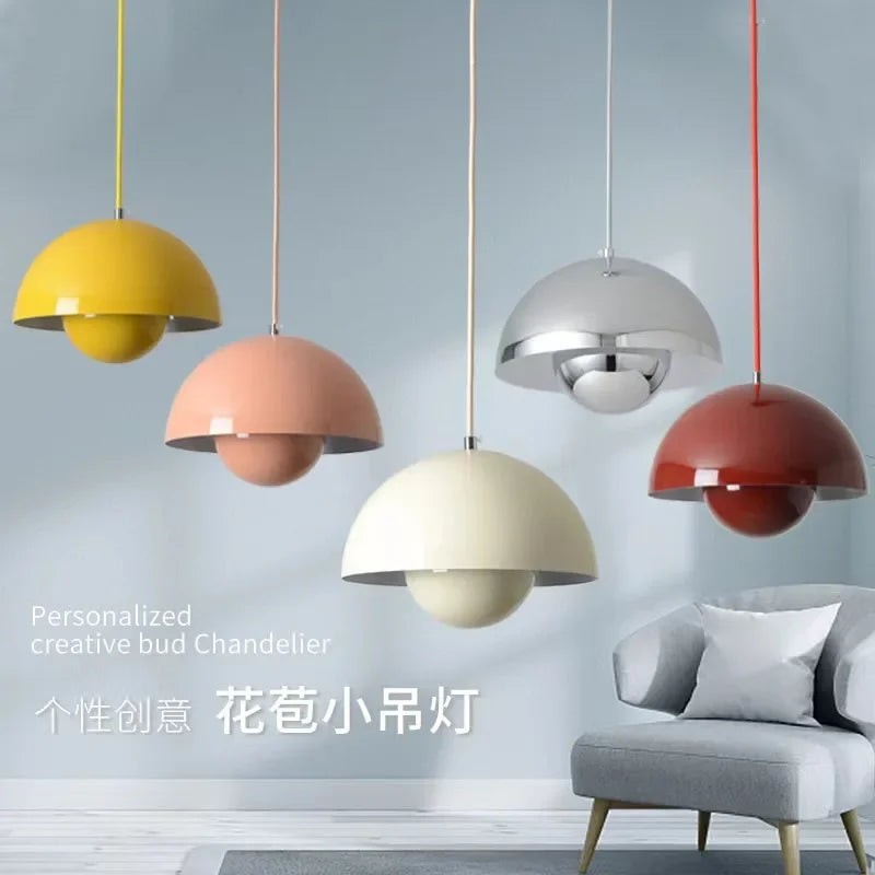 Denmark Designer Semicircular Flower Bud Pendant Lamp for Kitchen Living Island Iron - Lighting - view 4