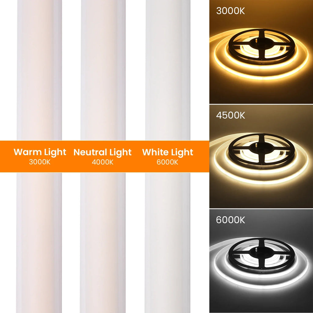 220V Led Ribbon COB Neon Strip Light with EU Plug 240LEDs/m Built-in IC Adhesive - LED Strip Light - view 3