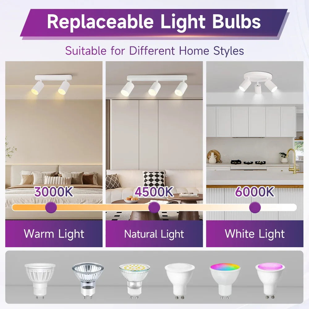 GU10 Led Spotlight Replaceable Bulb Track Light 110V 220V Led Ceiling Lighting Indoor for - LED Flood Light - view 2