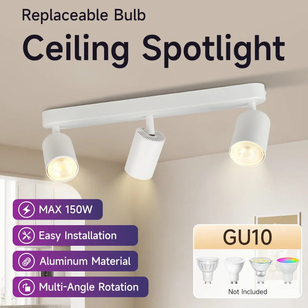GU10 Led Spotlight Replaceable Bulb Track Light 110V 220V Led Ceiling Lighting Indoor for - LED Flood Light
