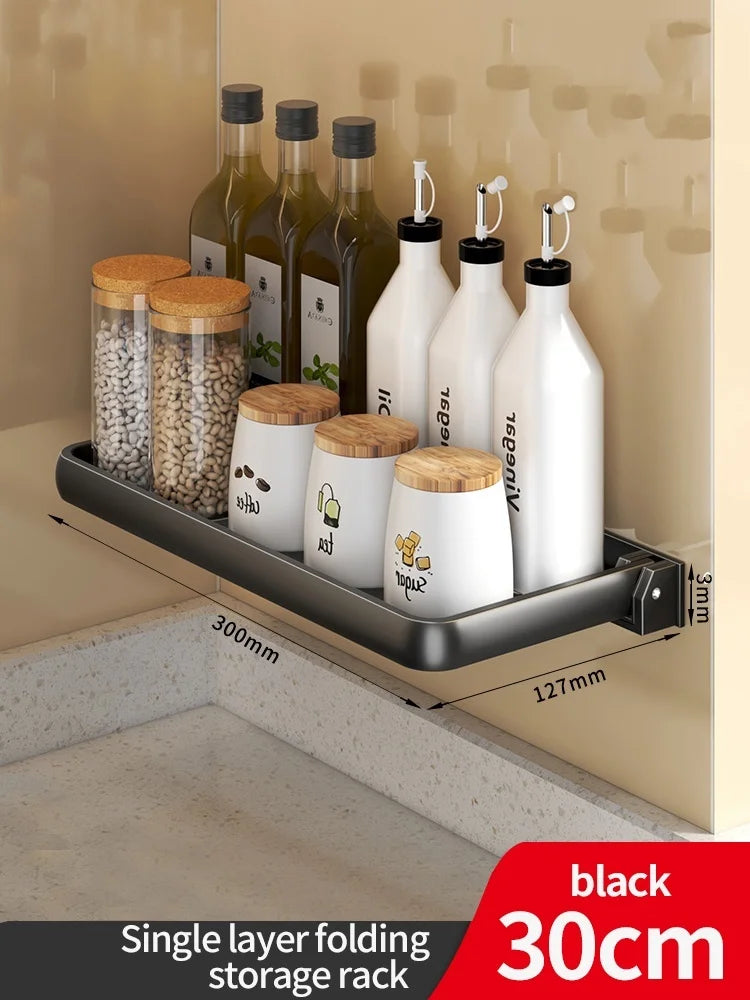 Foldable kitchen Storage Rack Fridge Organizer Storage Tray Clear Food Storage - Cabinet Organizer - view 8